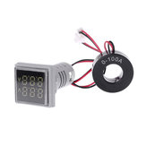 5pcs White Light AC 60-500V 0-100A D18 Square LED Digital Dual Display Voltmeter Ammeter Voltage Gauge Current Meter 