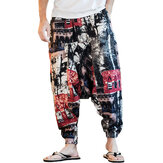 Pantalones holgados casuales con estampado étnico para hombres de INCERUN en algodón y talla grande