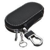 Universal Car PU Leather Smart Remote Key Holder Bags Cases Black 90x50x22mm 