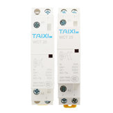 TAIXI® 25A 1NO/2NO AC Contactor 220V 50HZ Din Rail Household AC Modular Contactor