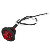 4pcs 12V/24V Luzes de sinalização lateral miniatura de LED Redondas Vermelhas para Caminhões e Reboques