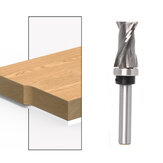 Fresadora CNC de carbeto de 6 mm / 6,35 mm / 12,7 mm com rolamento Fresa de fresagem de acabamento por compressão ultraeficiente para madeira