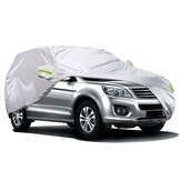 Cubierta completa para coche SUV universal al aire libre, impermeable al sol, la lluvia y la nieve, protección UV, color plateado