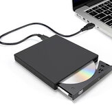 Lecteur optique externe DVD portable USB2.0 24X enregistrement à haute vitesse Annulation intelligente du bruit Tout-en-un Universal CD Burner pilote mobile Media Player pour Notebook Desktop Laptop PC
