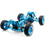 Chasis de coche de metal CNC actualizado con diferencial de metal para modelos de vehículos Wltoys 144001 144010 144002 con neumáticos, motor y engranajes para coche RC