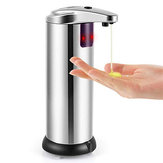 Dispensador de jabón líquido para baño o cocina automático de 250 ml, cromado, sin contacto, manos libres