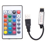 24 kulcsos USB LED vezérlő távirányítóval a DC5V 5050 RGB szalvértélhez