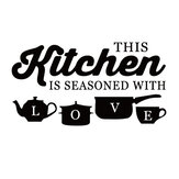 Wandabziehbild mit Küchalphabet-Phrasen, abnehmbare Küchen-Kaffee-Vinyl-Aufkleber, dekorative Wandzubehör für Zuhause