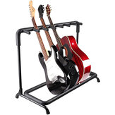 Soporte multi guitarra con 7 soportes, plegable y universal - Soporte negro portátil para guitarra clásica acústica, eléctrica, bajo y funda para guitarra