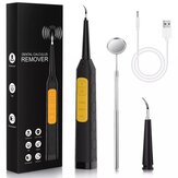 Showsee Electric Dental Plak Taşı Sökücü IPX6 Su Geçirmez Diş Kazıyıcı Tartar Temizleme Temizleyici USB Şarj Edilebilir Diş Temizleme Kit, 2 Yedek Başlı - Siyah