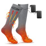Elektrisch verwarmde sokken oplaadbaar met 3,7v 4000mAh batterij, thermische sokken met verwarming voor warme voeten, warme katoenen sokken voor de winter met 3 verwarmingsinstellingen voor mannen en vrouwen die buiten sporten.