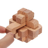 Novo Design IQ Brain Teaser Beech Kong Ming Lock Embreagem de madeira Burr 3D Puzzles Game Toy Tipo 1