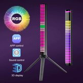 Hangvezérlés 3D kijelző Pickup Rhythm Light RGB Zenei Hangulat LED Éjjeli fény Bar APP vezérlésű autóhangulat Színes cső lámpa