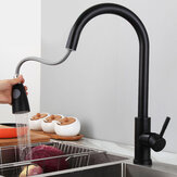 Mutfak lavabosu musluk 360° döner çıkabilir su bataryası, tezgah üzerine monte edilmiş soğuk sıcak karıştırıcı musluk hortumu ile