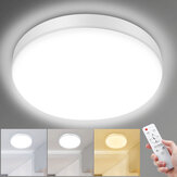 Luz de techo LED de 24 W IP54 de 160-265V con soporte de control remoto infrarrojo, luz de tres colores, atenuación continua de la temperatura del color a través del control remoto
