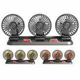 5V/12V Three-Head Car Fan Cooling Air Small Portable 2 Speeds Electric Fans with Parking Number Plate For Truck Vehicle Ship Van