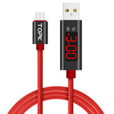 TOPK D-Line1 2.4A QC3.0 Spannungsanzeige Micro-USB-Schnellladedatenkabel 1M Für Telefontablet