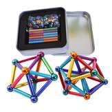 27Pcs Imanes de encaje de bola 36 PC Imanes juguetes multisensoriales Barra de colores inteligente Alivio del estrés con caja