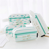 Large Capacity Pencil Case Canvas Pen Box Stationery Pouch Travel Cosmetic Bags Makeup Organizer