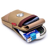 Hommes toile et cuir ceinture téléphone sac taille sac extérieur sac à bandoulière pour 5.5 dans les téléphones