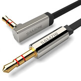 SAMZHE 3.5mm AUX Cable Audio Cable 90 Degree Audio Flat Cable Stereo Gold Plated for Headphone Earphone