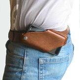 الرجال جلد طبيعي حزمة مراوح 4.7 بوصة ~ 6.5 بوصة هاتف حقيبة الخصر حقيبة سهلة الحمل حقيبة EDC للخارجية