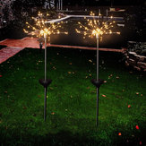 LUSTREON Solar Powered Warm White 90 LED Oświetlenie ogrodowe w kształcie fajerwerków Starburst do ogrodu na zewnątrz