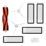 10 stuks vervangingen voor Xiaomi Robot Stofzuiger Onderdelen Accessoires Hoofdborstels*1 Zijborstels*2 HEPA Filters*4