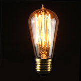 Ε27 ST58 40W Vintage Antique Edison Style Carbon Filament Clear Glass Bulb 220-240V