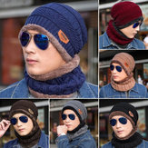 Men Women Outdoor Sports Bike Hat Winter Warm Knitted Baggy Beanie Cap Scarf Set