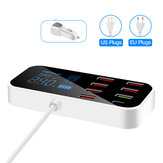 Bakeey 8 Port QC3.0 Multi USB Type C LCD Display Phone Charger Battery Charger USB Hub for Tablets GPS DVR for iPhone 12 Pro Max for Samsung S21 Galaxy Note S20 ultra Huawei Mate40 OnePlus 8 Pro