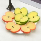 Squishy Christmas Apple Decor Crafts Figurines Miniatures 3D Fake Fruit PVC Apple Slices 