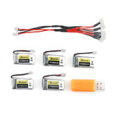 5PCS 3.7V 260MAH 45C Φορτιστής μπαταρίας Lipo USB Σετ για Everyine E010 E010C E011 E011C E013 JJRC H67