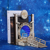 1 sztuka DIY Galaxy Gate Podpórka do książek Kreatywny tunel czasowy Cross-Border z podświetlonym efektem LED Jednostki do zatrzymywania książek na biurku Prezenty na półkę z książkami