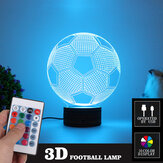 3DフットボールLEDナイトライト16色調整可能なUSB 4モードランプ+リモコン