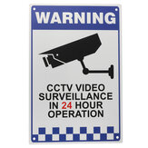 Etiqueta de sinal de aviso de CCTV Etiqueta de vigilância de vídeo de segurança Sinal de segurança Metal refletor