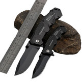 ΛΑΟΤΗ 120mm από ανοξείδωτο ατσάλι μαύρο μίνι πτυσσόμενο μαχαίρι Εξωτερική επιβίωση κάμπινγκ μαχαίρι κοπής