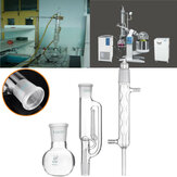 Ensemble de condenseur d'extracteur Soxhlet en verre de laboratoire avec un ballon à fond plat de 60 ml et un tube de 225 mm