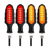 4PCS 12V Luces intermitentes indicadoras de flujo de motocicleta LED impermeables para señales de giro Luz de freno Luz trasera Rojo Ámbar ATV Universal