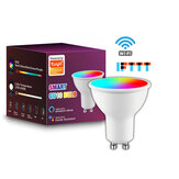CROSIKO 5W GU10 RGB LEDライト電球は、Tuya WIFIスマートAlexa GoogleボイスコントロールBluetooth寝室ランプ電球調光可能