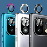 Protección de cámara Bakeey para Xiaomi Mi 11 2 EN 1 Aleación de aluminio antiarañazos + protector de lente de anillo circular de vidrio templado en la parte trasera del teléfono No original