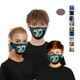 Animal series-5 Layers Anti PM2.5 Face à prova de poeira Máscara Proteção respirável Máscara À prova de vento Para esportes ao ar livre Ciclismo Escalada