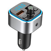 T32 Bluetooth V5.0 FM Transmitter QC3.0 Ładowarka samochodowa USB 6 kolorów świateł pierścieniowych cyfrowy wyświetlacz Bezprzewodowe połączenia głośnomówiące Odtwarzacz muzyki z U-Disk i kartą SD