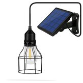 Vintage Hanging Metal Cage Outdoor Solar Pendant Light with E27 Bulb Waterproof Garden Yard  Home
