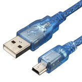 Câble de données et d'alimentation USB mâle bleu 2.0A vers USB mâle mini B pour Nano V3.0 ATMEGA328P Module Board