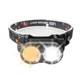 BIKIGHT 180° verstellbare Doppel-LED-Fahrradlampe mit starkem Licht für Nachtfischen, wasserdichter Taschenlampe mit USB-Ladung, warmes/kaltes Licht