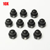 10 pièces de bouton poussoir rond pour lampe de poche pour bricolage noir