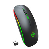 HXSJ T18 kabellose wiederaufladbare Maus Bluetooth 5.1+2.4G Dual-Modus 1600DPI Stummknopf RGB-Hintergrundbeleuchtung Optische Maus für PC Laptop Computer