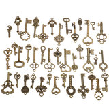 40 kusů starožitných Vtg Starobylých Vypadajících Ozdobných kostěných klíčů, lotušových přívěsků