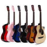 Jixing 38 Дюймовый Деревянный Угловой Акустическая Гитара 6 Цвет Фолк Гитара с Сумкой для Хранения Подарок для Начинающих